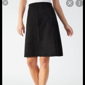 Faux Suede Midi a-line navy skirt